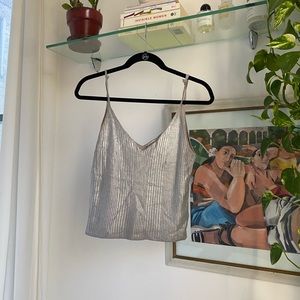 Silver metallic tank top